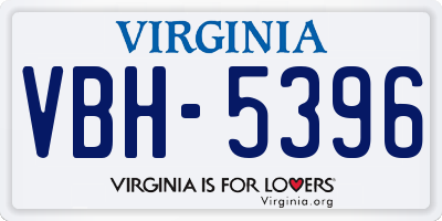 VA license plate VBH5396