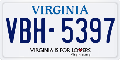 VA license plate VBH5397