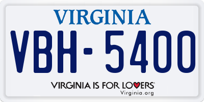 VA license plate VBH5400