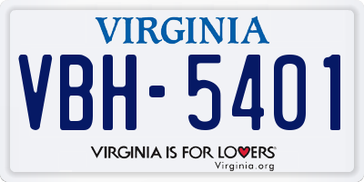 VA license plate VBH5401