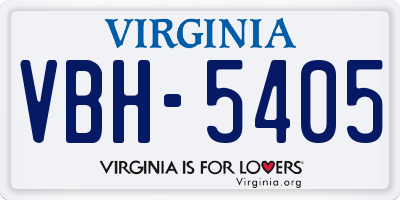 VA license plate VBH5405