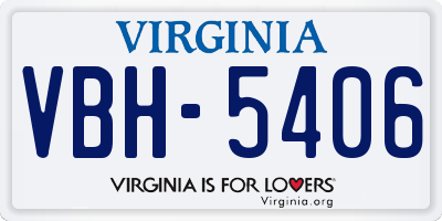 VA license plate VBH5406