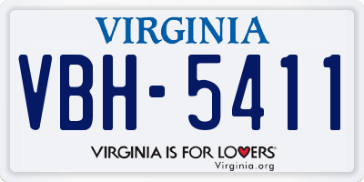 VA license plate VBH5411