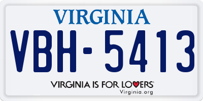 VA license plate VBH5413