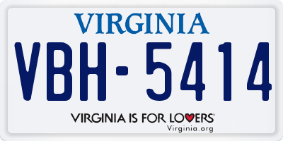 VA license plate VBH5414