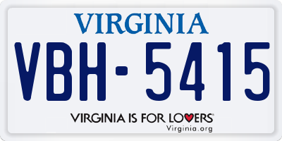 VA license plate VBH5415