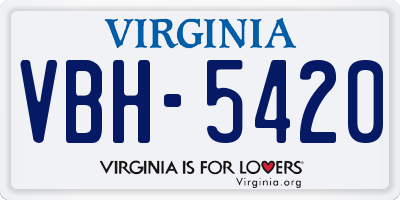 VA license plate VBH5420