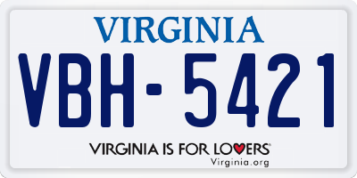 VA license plate VBH5421