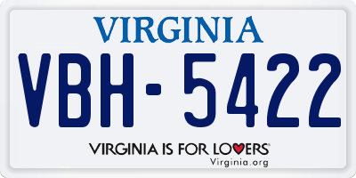 VA license plate VBH5422