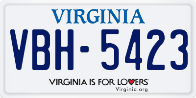 VA license plate VBH5423