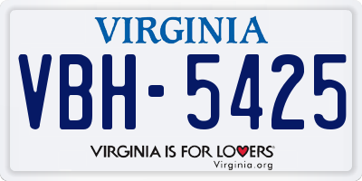 VA license plate VBH5425