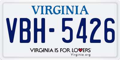 VA license plate VBH5426