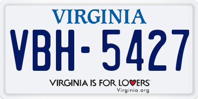 VA license plate VBH5427