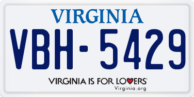 VA license plate VBH5429