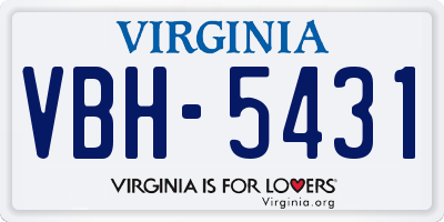 VA license plate VBH5431