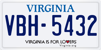 VA license plate VBH5432