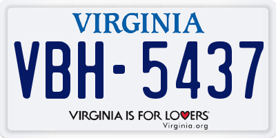 VA license plate VBH5437