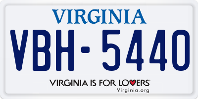 VA license plate VBH5440