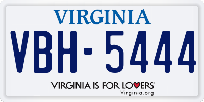 VA license plate VBH5444