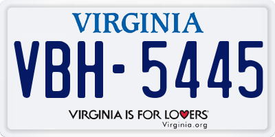 VA license plate VBH5445
