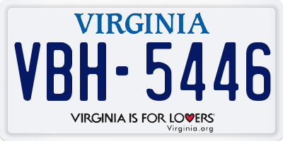 VA license plate VBH5446
