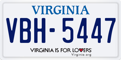 VA license plate VBH5447