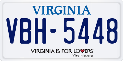 VA license plate VBH5448