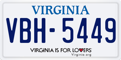 VA license plate VBH5449