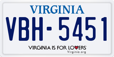 VA license plate VBH5451