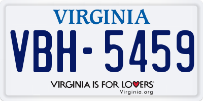 VA license plate VBH5459