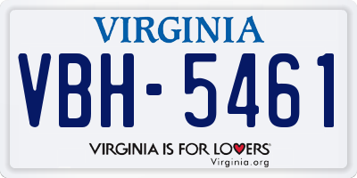 VA license plate VBH5461