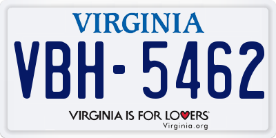 VA license plate VBH5462