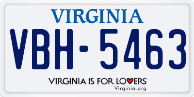 VA license plate VBH5463