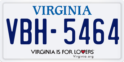 VA license plate VBH5464