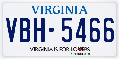 VA license plate VBH5466