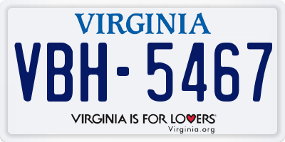 VA license plate VBH5467