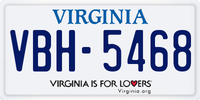 VA license plate VBH5468