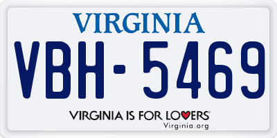VA license plate VBH5469
