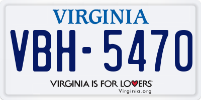 VA license plate VBH5470