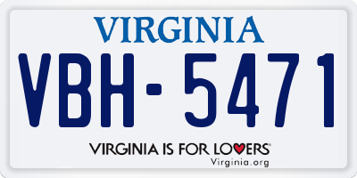VA license plate VBH5471
