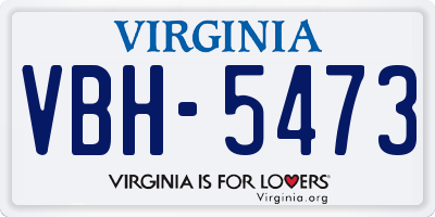 VA license plate VBH5473