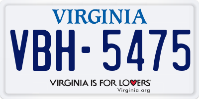 VA license plate VBH5475
