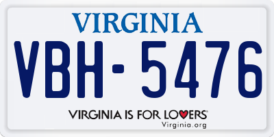 VA license plate VBH5476