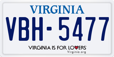 VA license plate VBH5477
