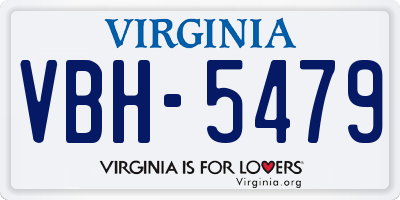 VA license plate VBH5479