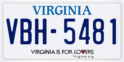 VA license plate VBH5481