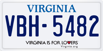 VA license plate VBH5482