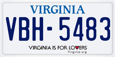 VA license plate VBH5483