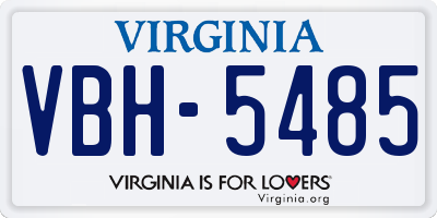 VA license plate VBH5485