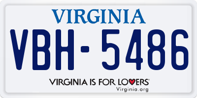 VA license plate VBH5486